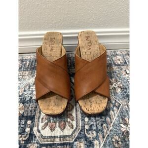 Kork-Ease Tan Leather Crisscross Sandals